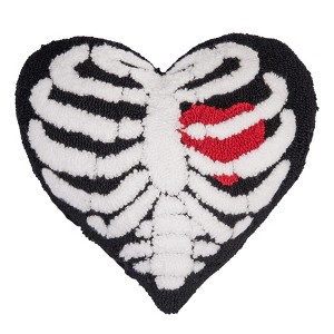 C&F Home 16" x 16" Heart Rib Hooked Throw Pillow - 1 of 3