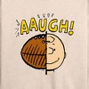 Women's - Peanuts - C Brown Half Football Head Lightweight French Terry Wide Neck Long Sleeve Shirt - 2 of 4