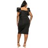 L I V D Women's Charlie Flutter Sleeve Dress, Black, 3X - 3 of 3