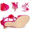 BLISSFUL STEP Women's Lace Up Flower Decor Stiletto Heel Sandals - 3 of 3