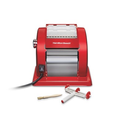 Hamilton Beach Pasta Maker 86651: Electric Stainless Steel Machine for Spaghetti & Fettuccine, Red, Hand Wash