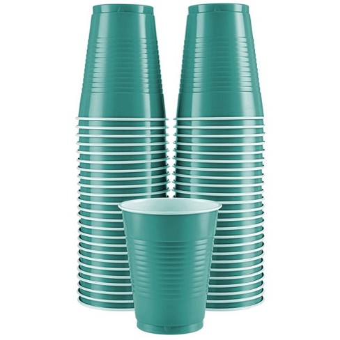 SparkSettings Green Disposable Plastic Cups 18oz, 50 Pack