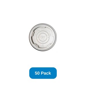 Planet+ Flat Lid for 8 oz Hot and Cold Food Container Compostable CPLA - Pack of 50 - 1 of 2