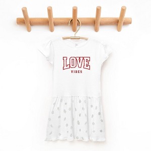 The Juniper Shop Love Vibes Varsity Toddler Graphic Dress - 1 of 3