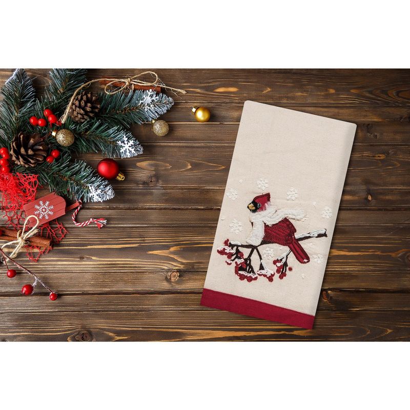 C&F Home Winter Theme Cozy Red Cardinal in White Scarf Christmas Kitchen Cotton Flour Sack Kitchen Dish Towel 27L x 18W in., 2 of 4