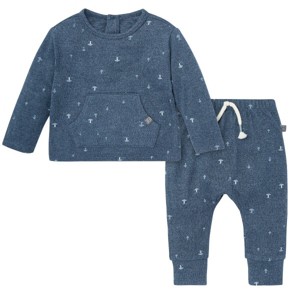 Modern Moments by Gerber Baby Boys' Top and Pant Brushed Hacci Set - 1 of 4