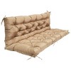 NewHome"Waterproof 2-3 Seater Swing Cushion with Backrest, 8 Tie Straps, 59x43.3x3.9in for Outdoor Furniture"khaki - 3 of 4