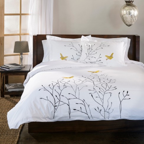 Creative 2-color Embroidery 4Pcs Duvet Cover Bedding Sets - Online