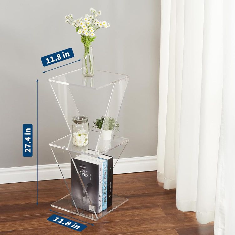 3-Tier Acrylic Ladder Bookshelf – Clear Wall Mounted Bookcase, Space-Saving Floating Shelf for Small Spaces, Living Room, Bedroom, Bathroom, Office, 3 of 7