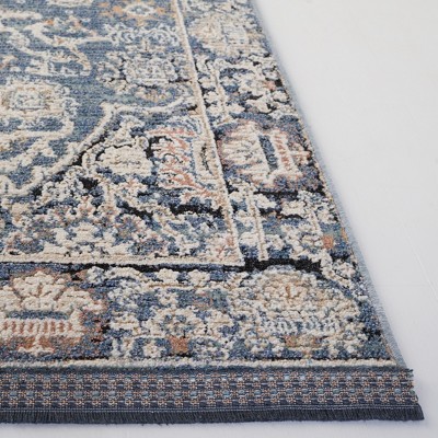 Vivaldi 6'-7" Square Ivory and Navy Synthetic Rug