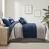 Sapphtopaz 7 Piece Comforter Set Bedding Faux Suede Reversible Quilt Stitching Colorblock Embroidery Design Hut Style Quilt Set - 4 of 4