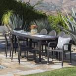 Antigua 9pc Wicker Outdoor Patio Dining Set - Brown - Christopher Knight Home