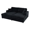 Ridstar Oversized Double Sofa Bed with Two USB Ports, Two Cup Holders & Two Throw Pillows For Living Room & Bedroom-Black - 2 of 4