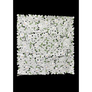 Jiallo Margarita Embroidered Cutwork Square tablecloth, 32 inch Square Table Linen Decor, Water Resistance, Machine Wash safe - 1 of 2