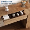 47-Inch Long Console Table with Drawer,Wooden Rectangular Sofa Table Behind The Couch,Oak - 2 of 4