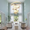 Ludomide Modern LED Light,6 Rings Gold Chandeliers Lighting Fixture for High Ceiling Staircase Dining Living Room Foyer (D27.55'') - 4 of 4