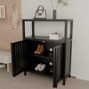 ORRD Black Large-Capacity Bamboo Storage Cabinet - Shelves (Bathroom/Living Room) - 3 of 4