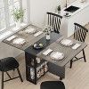 Folding Dining Table, Drop Leaf Dining Table with 6 Wheels and 2-Layer Storage Shelf, Space Saving Dining Table - 4 of 4