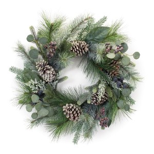 Melrose Mixed Pine Eucalyptus Wreath 24"D - 1 of 2