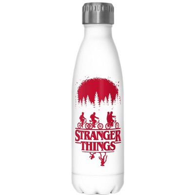 Stranger Things Upside Down Silhouettes Stainless Steel Water Bottle - White - 17 oz.