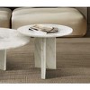 NicBex Natural Marble Small Coffee Table, Genuine Marble Round End Table, Stone Side Table for Living Room,17.7" Nightstand with Semi-Polished Surface - 3 of 4