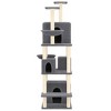 vidaXL Cat Tree Dark grey Engineered wood, plush, sisal 70.9 in Durable - 3 of 4