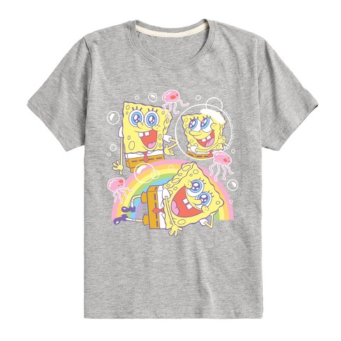 Boys' - Spongebob Squarepants - Cute Face Rainbow Short Sleeve Graphic T-Shirt - image 1 of 4