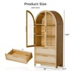 INFURNIC Decorative Storage Cabinets Storage Display Cabinet With Rattan Drawer And Storage Shelf, Arched Cabinet, Brown, 15.7"*35.0"*72.8" - 3 of 4