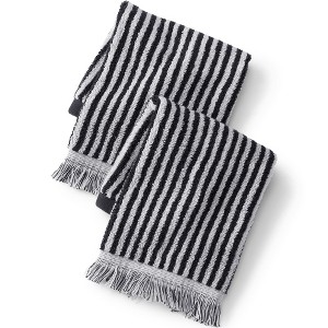 Lands' End Cotton Yarn-dyed Stripe Bath Towel Set - 1 of 3