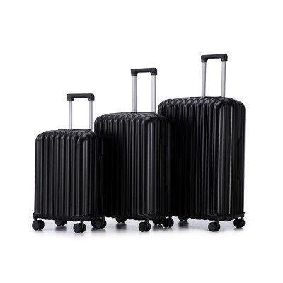 YONWAY Hardside Luggage Sets,3 pcs Spinner Suitcase,ABS Lightweight Suitcase,Carry on Suitcase,with Cup Holder & USB Port & Phone Holder