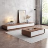 POVISON Modern Rectangular TV Stand, Wood Veneer Media Console with 4 Drawers, Walnut White, 78.74" Fully-Assembled - 3 of 4