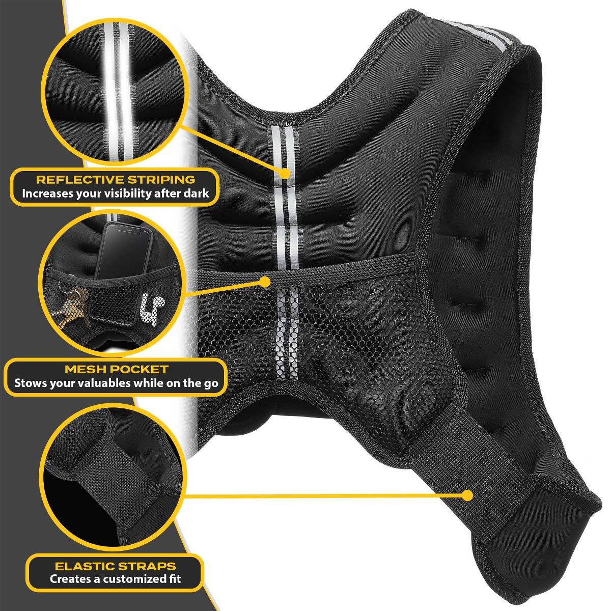 Philosophy Gym Weighted Workout Vest, Strength Training Fitness Body Weight Vest - thumbnail 5