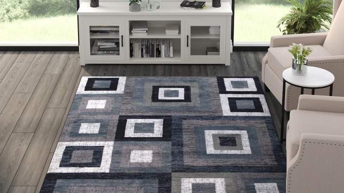 Masada Rugs Masada Rugs, Modern Accent Rug with Geometric Square Pattern, 2 of 11, play video