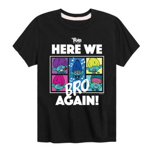 Boys' - Trolls - Here We Bro Again Branch and Brothers Short Sleeve Graphic T-Shirt - 1 of 4