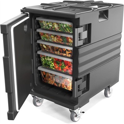 Winado 82 QT Food Storage Container Catering Food Carrier with Lockable Wheels