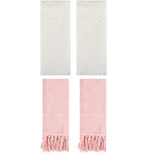 REGALWOVEN 4 Packs Cotton Soft and Absorbent Bathroom Turkish Hand Towels with tassel - 1 of 4