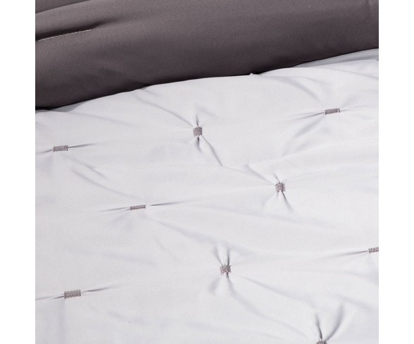 Full Jessamy Solid Comforter Set Gray - Hallmart Collectibles