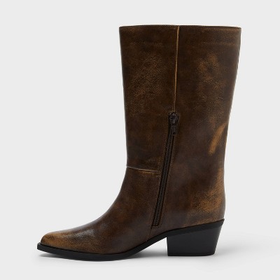 Women's Carmen Distressed Boots - Universal Thread™ Brown 9 : Target