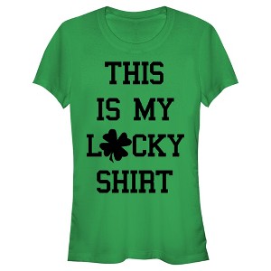 Juniors Womens Lost Gods St. Patrick's Day This is my Lucky Shirt T-Shirt - 1 of 4
