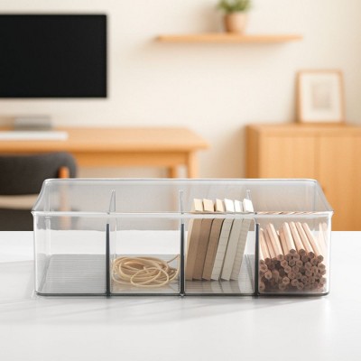 iDESIGN 4-Section Storage Bin for Pantry or Kitchen Cabinets, Clear — фото 5