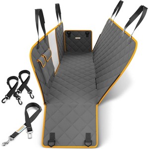 PAWBEE Dog Car Seat Cover – Nonslip Waterproof Backseat Hammock with Mesh Window, Universal Car, SUV & Truck Dog Seat Cover with Seat Belt Openings - 1 of 4