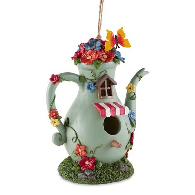 9.5" Teapot Polyresin Birdhouse - Zingz & Thingz