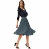 Women's Chiffon Pleated Midi Skirt - High Elastic Waist A-Line Swing Skirt Dark Gray - 4 of 4
