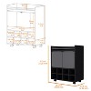 NicBex Mobile Kitchen Island Cart Morden Kitchen Carts on Wheels with Storage, 1 Glass Cabinet Door and 8 Bottle Rack for Kitchen - 2 of 4
