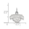 Black Bow Jewelry 10k White Gold Wisconsin Badgers NCAA Extra Small Pendant - 2 of 3