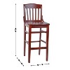 Flash Furniture 2 Pack HERCULES Series School House Back Mahogany Wood Restaurant Barstool - 4 of 4