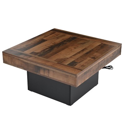 NicBex Modern 31.4" Square Coffee Table with Charging Station for Living Room and Office