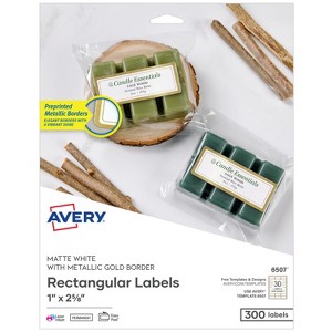 Avery Labels with Metallic Gold Borders, 1" x 2-5/8", 300 Ct (6507) - 1 of 4