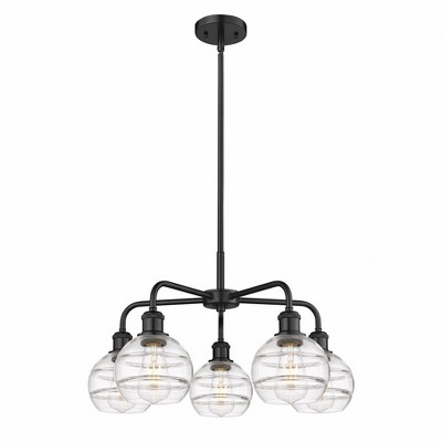 Rochester - 5 Light Stem Hung Chandelier In Industrial Style-13.38 Inches Tall and 23.88 Inches Wide