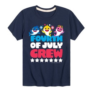 Boys' - Baby Shark - Fourth Of July Crew Short Sleeve Graphic T-Shirt - 1 of 4